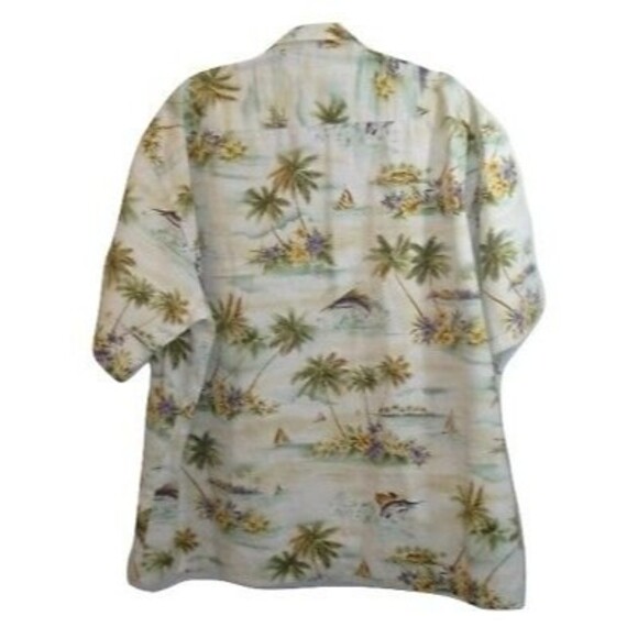 Pierre Cardin Hawaiian Shirt Cotton Palm Trees Button Front Mens Size 2XL - Picture 3 of 4